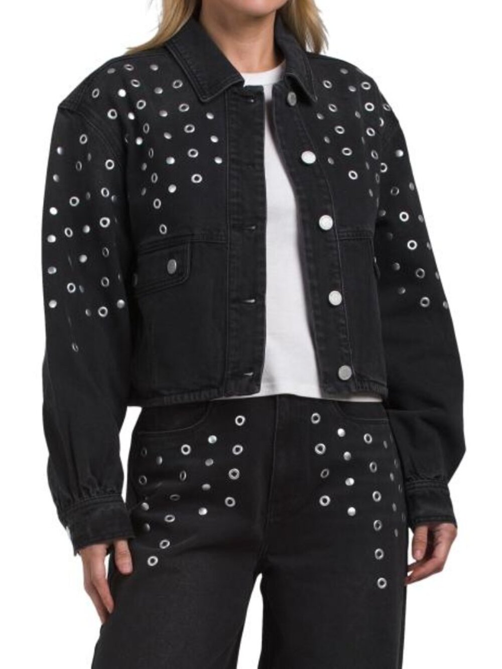 BLANK NYC Denim Grommet Jacket